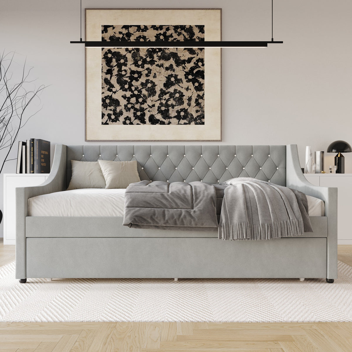 Home Design Vinnie Upholstered Daybed with Trundle