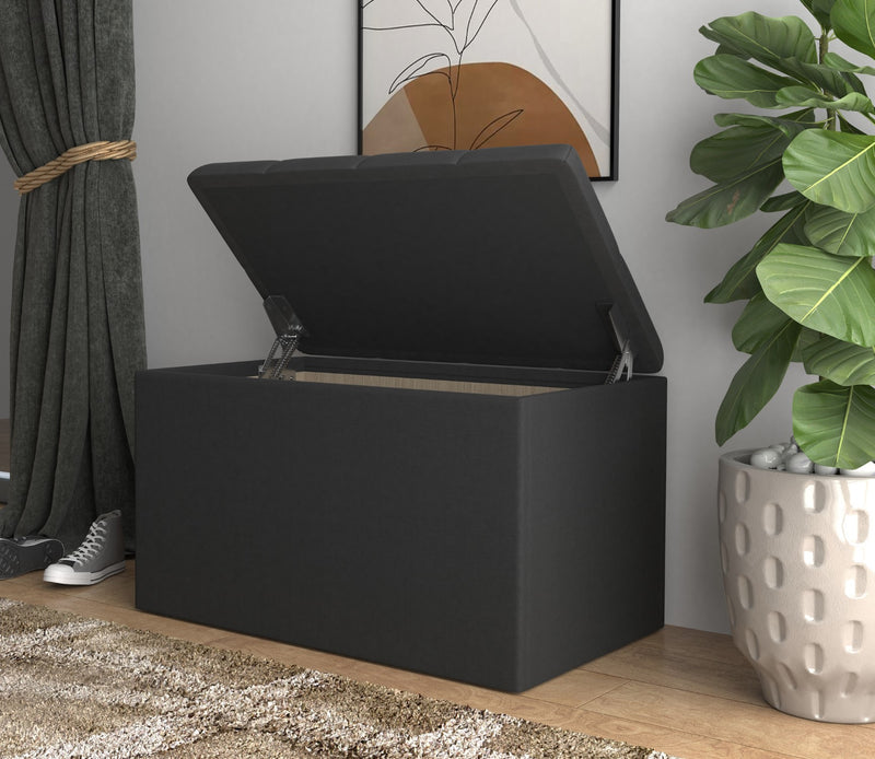 Home Design Arya Upholstered 30" Flip Top Storage Bench For Adult
