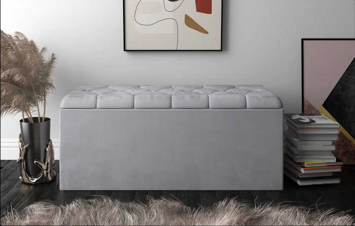 Home Design Athena Upholstered 42" Flip Top Storage Bench