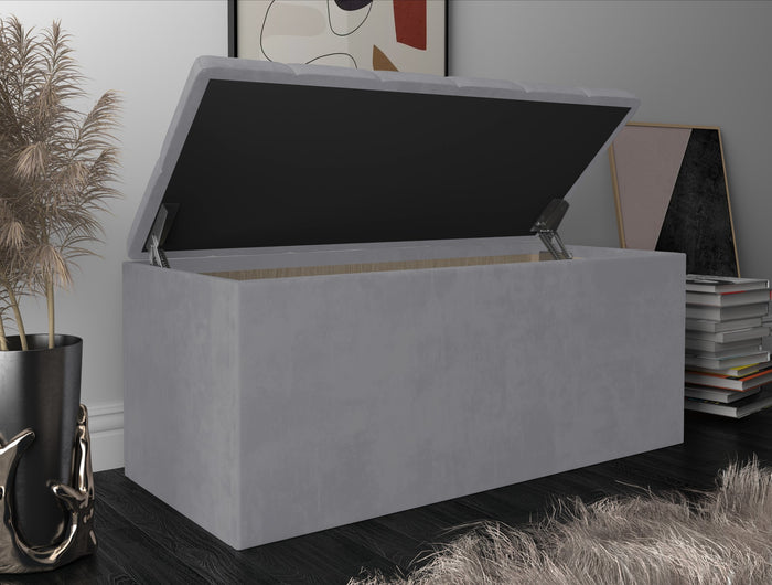 Home Design Athena Upholstered 42" Flip Top Storage Bench