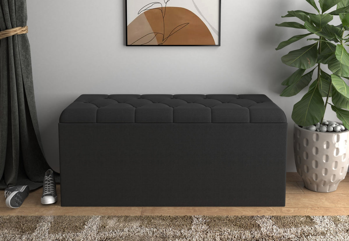 Home Design Athena Upholstered 42" Flip Top Storage Bench