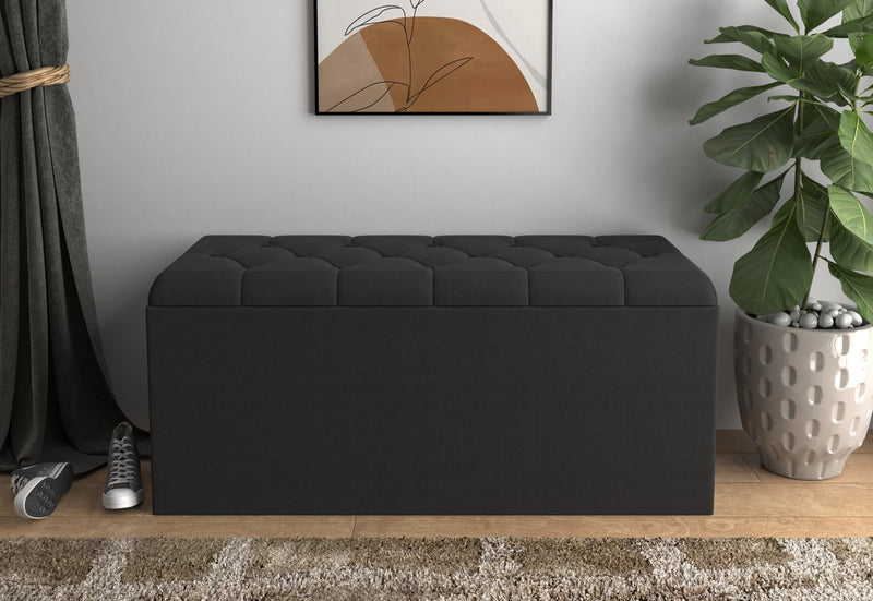 Home Design Athena Upholstered 42" Flip Top Storage Bench