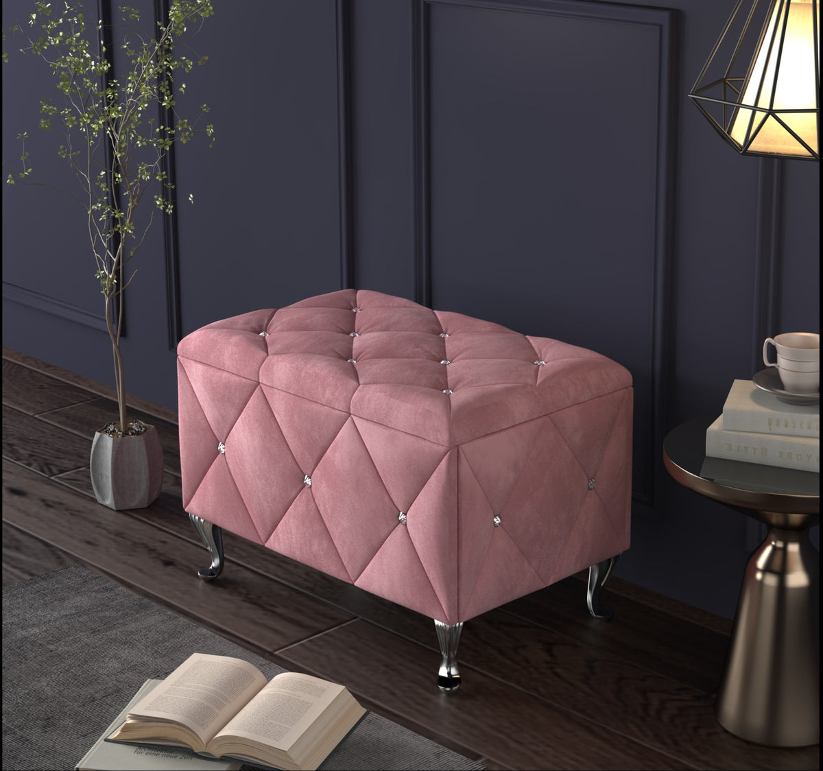 Home Design Bodhi Upholstered Flip Top Storage Bench For Adult