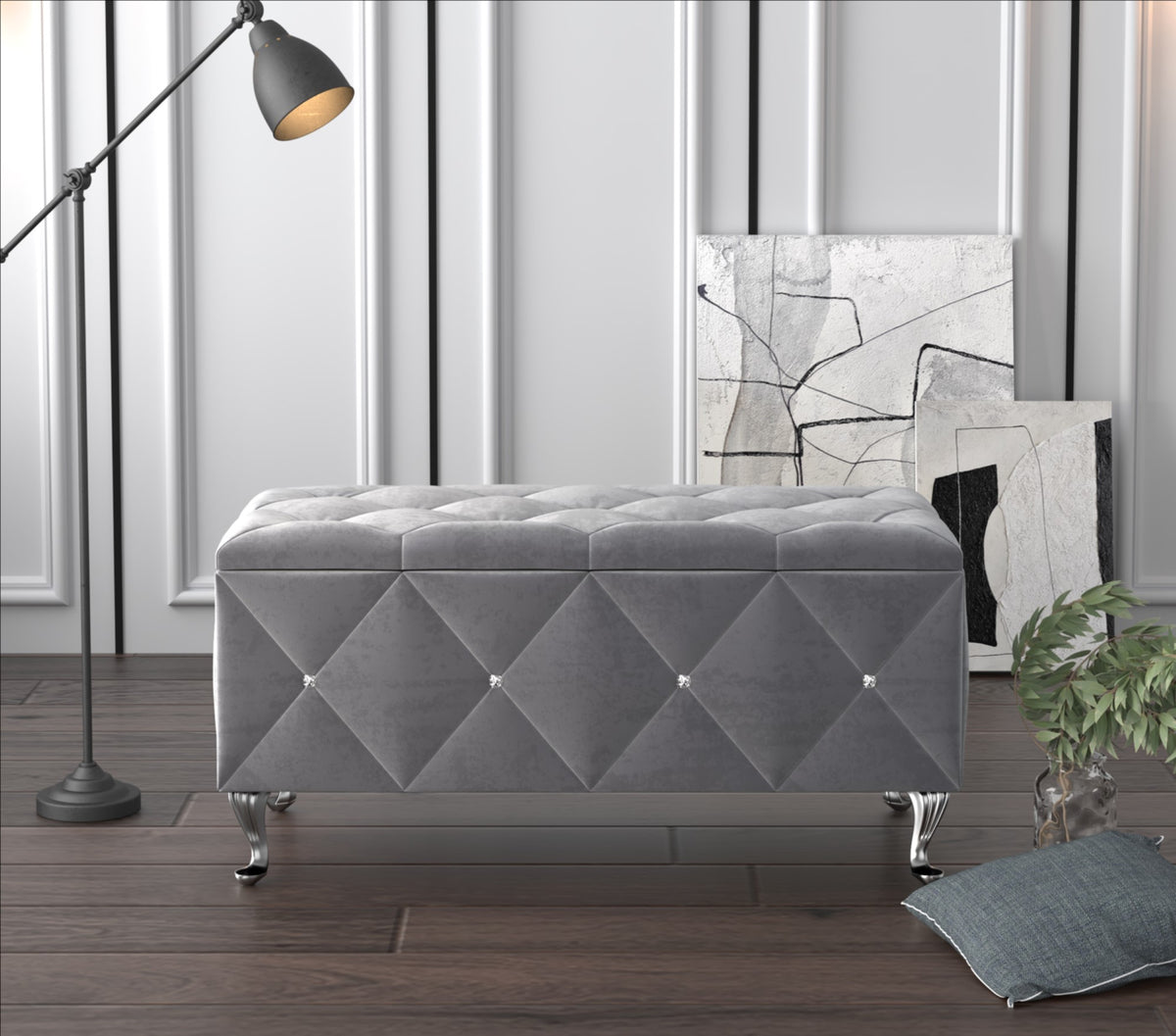 Home Design Bodhi Upholstered Flip Top Storage Bench For Adult