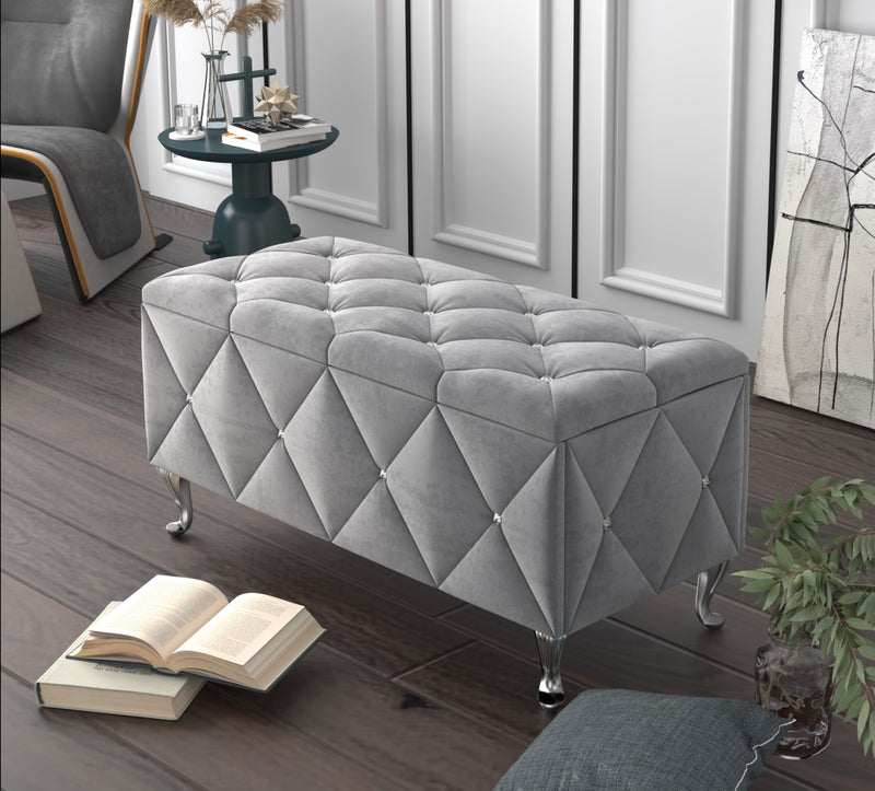 Home Design Bodhi Upholstered Flip Top Storage Bench For Adult