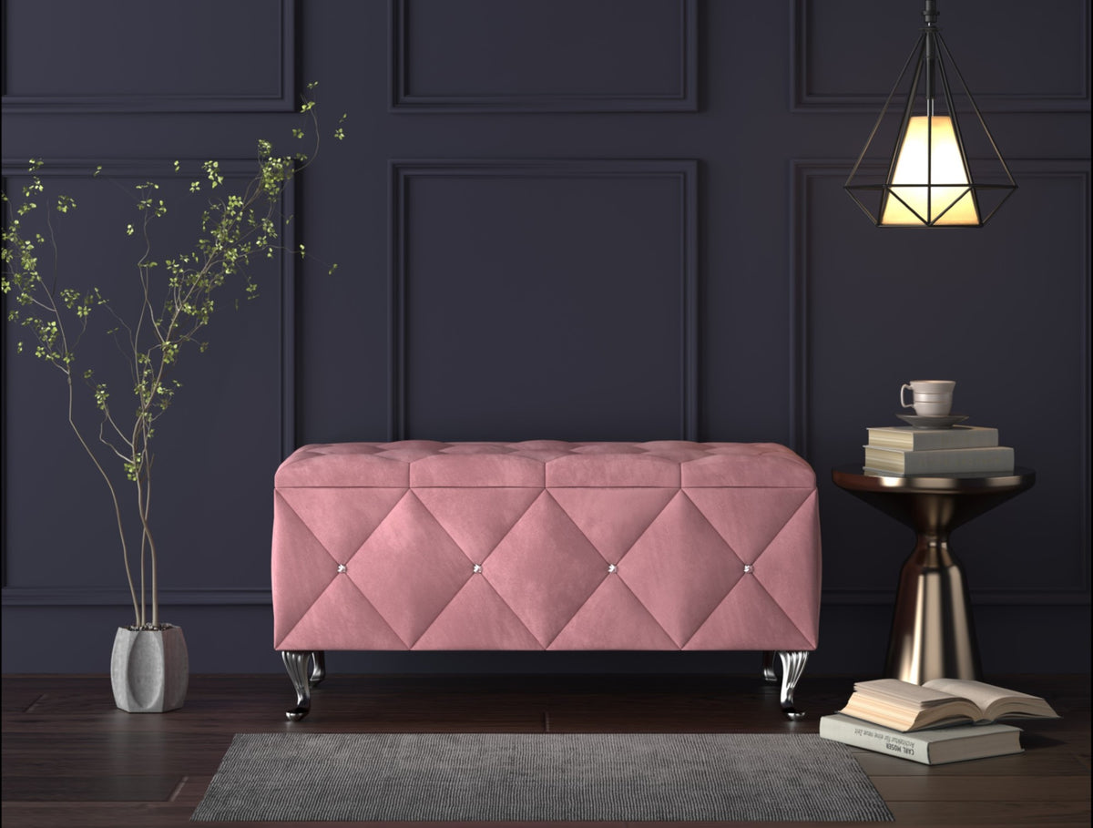 Home Design Bodhi Upholstered Flip Top Storage Bench For Adult