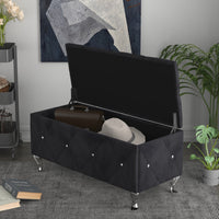 Home Design Bodhi Upholstered Flip Top Storage Bench For Adult