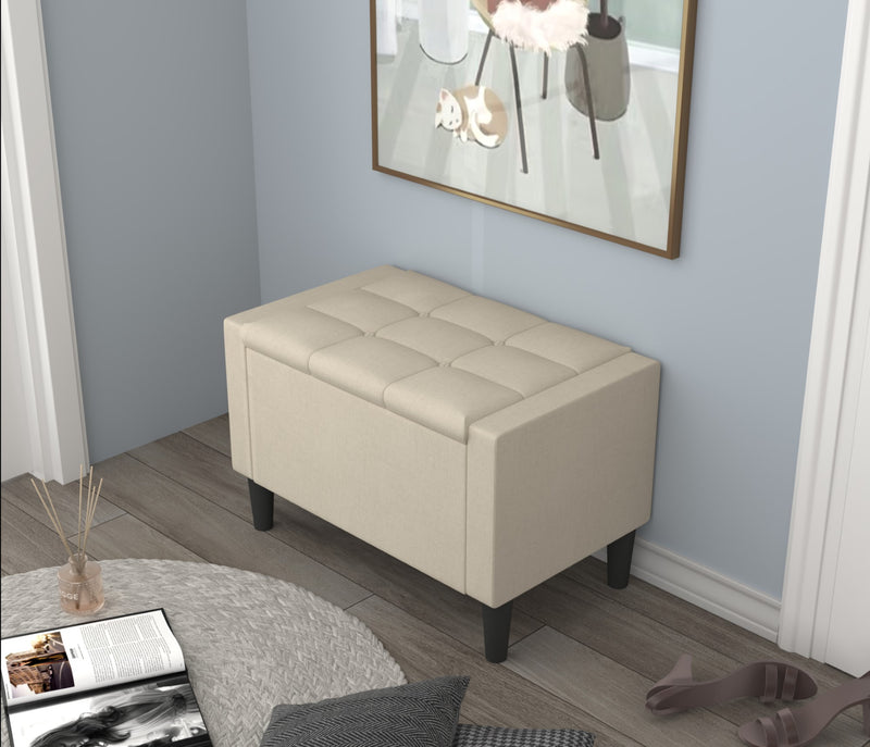 Home Design Braylen Upholstered Flip Top Storage Bench For Adult