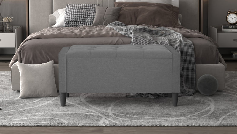 Home Design Braylen Upholstered Flip Top Storage Bench For Adult