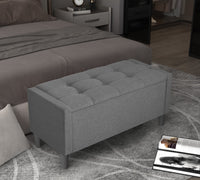 Home Design Braylen Upholstered Flip Top Storage Bench For Adult