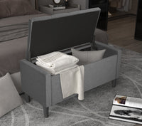 Home Design Braylen Upholstered Flip Top Storage Bench For Adult