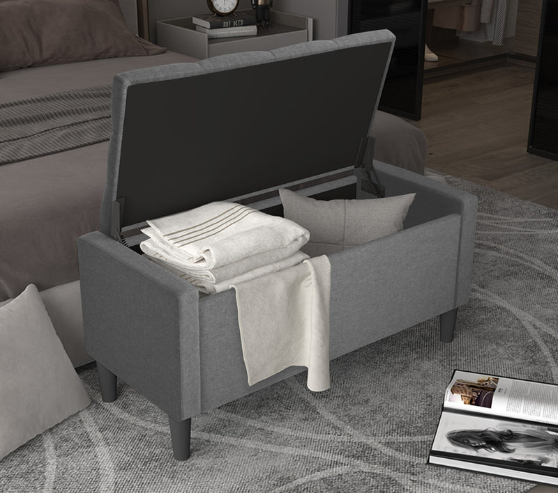 Home Design Braylen Upholstered Flip Top Storage Bench For Adult