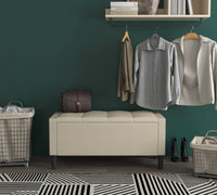 Home Design Braylen Upholstered Flip Top Storage Bench For Adult
