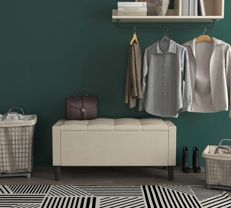 Home Design Braylen Upholstered Flip Top Storage Bench For Adult