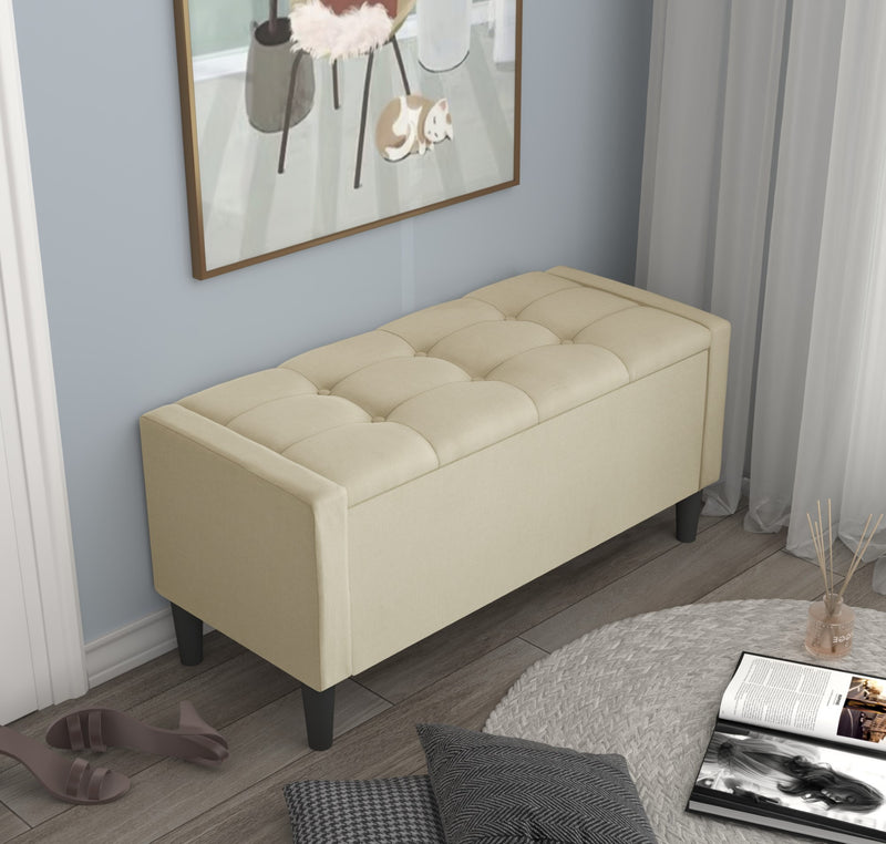 Home Design Braylen Upholstered Flip Top Storage Bench For Adult