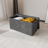 Florence Upholstered Folding Storage Bench with Foam Filled Seat, Multi-Purpose Rectangular Design for Seating, Footrest, or Hidden Storage in Living Room or Office