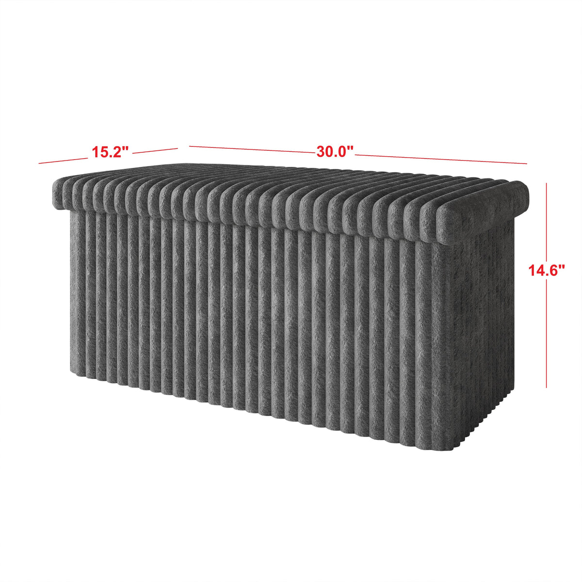 Florence Upholstered Folding Storage Bench with Foam Filled Seat, Multi-Purpose Rectangular Design for Seating, Footrest, or Hidden Storage in Living Room or Office