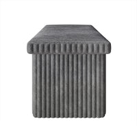 Florence Upholstered Folding Storage Bench with Foam Filled Seat, Multi-Purpose Rectangular Design for Seating, Footrest, or Hidden Storage in Living Room or Office