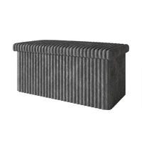 Florence Upholstered Folding Storage Bench Set of 2 with Foam Filled Seat, Multi-Purpose Rectangular Ottoman for Seating and Hidden Storage in Living Room or Office
