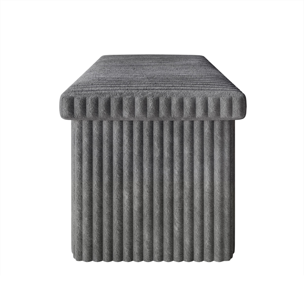 Florence Upholstered Folding Storage Bench Set of 2 with Foam Filled Seat, Multi-Purpose Rectangular Ottoman for Seating and Hidden Storage in Living Room or Office