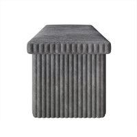 Florence Upholstered Folding Storage Bench Set of 2 with Foam Filled Seat, Multi-Purpose Rectangular Ottoman for Seating and Hidden Storage in Living Room or Office