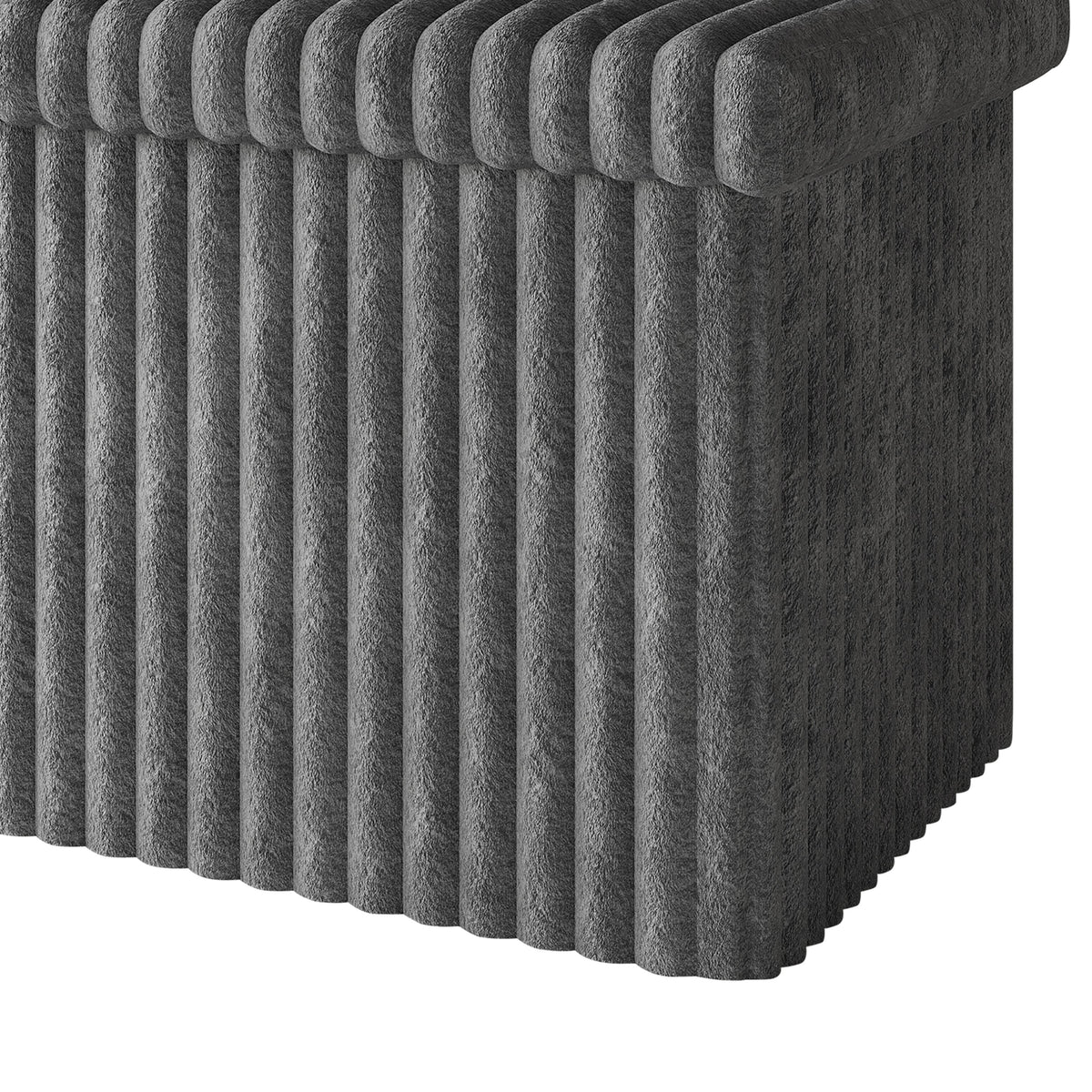 Florence Upholstered Folding Storage Bench Set of 2 with Foam Filled Seat, Multi-Purpose Rectangular Ottoman for Seating and Hidden Storage in Living Room or Office