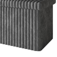 Florence Upholstered Folding Storage Bench Set of 2 with Foam Filled Seat, Multi-Purpose Rectangular Ottoman for Seating and Hidden Storage in Living Room or Office