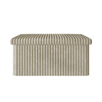 Florence Upholstered Folding Storage Bench with Foam Filled Seat, Multi-Purpose Rectangular Design for Seating, Footrest, or Hidden Storage in Living Room or Office