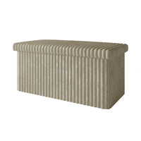 Florence Upholstered Folding Storage Bench with Foam Filled Seat, Multi-Purpose Rectangular Design for Seating, Footrest, or Hidden Storage in Living Room or Office