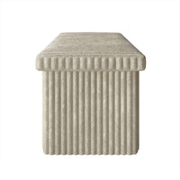 Florence Upholstered Folding Storage Bench with Foam Filled Seat, Multi-Purpose Rectangular Design for Seating, Footrest, or Hidden Storage in Living Room or Office