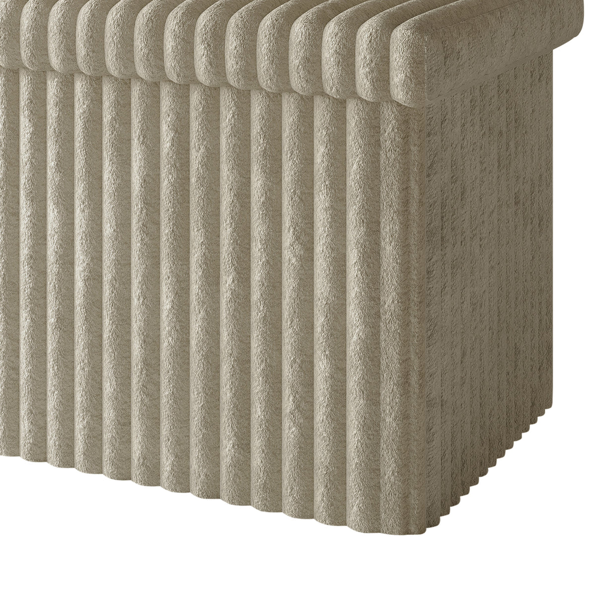 Florence Upholstered Folding Storage Bench Set of 2 with Foam Filled Seat, Multi-Purpose Rectangular Ottoman for Seating and Hidden Storage in Living Room or Office