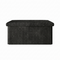Florence Upholstered Folding Storage Bench with Foam Filled Seat, Multi-Purpose Rectangular Design for Seating, Footrest, or Hidden Storage in Living Room or Office