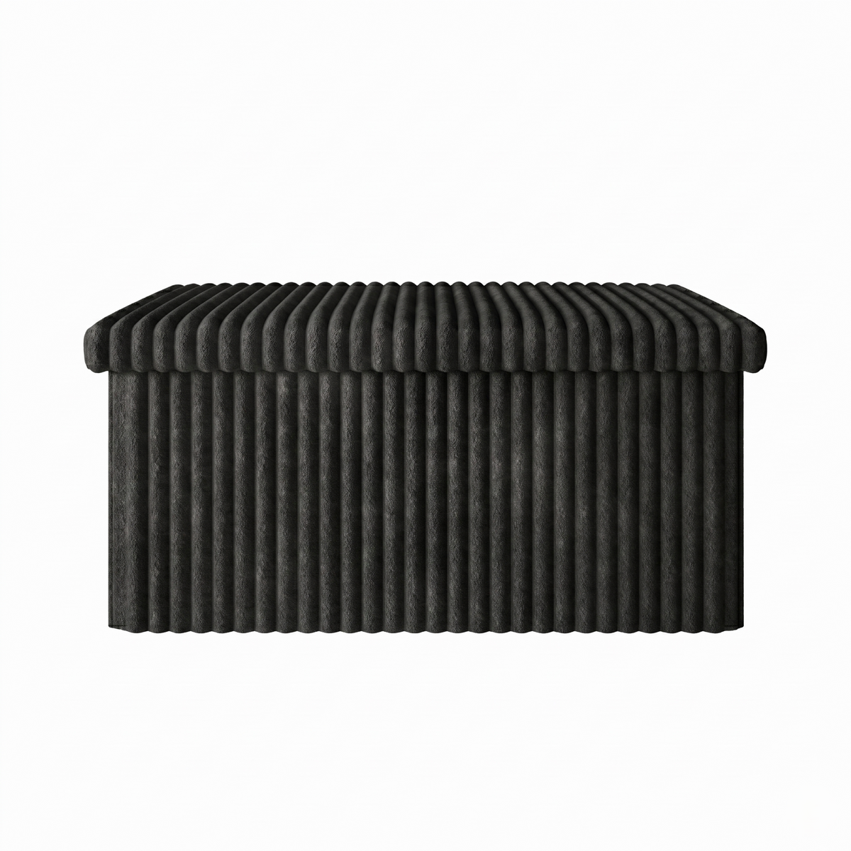 Florence Upholstered Folding Storage Bench Set of 2 with Foam Filled Seat, Multi-Purpose Rectangular Ottoman for Seating and Hidden Storage in Living Room or Office