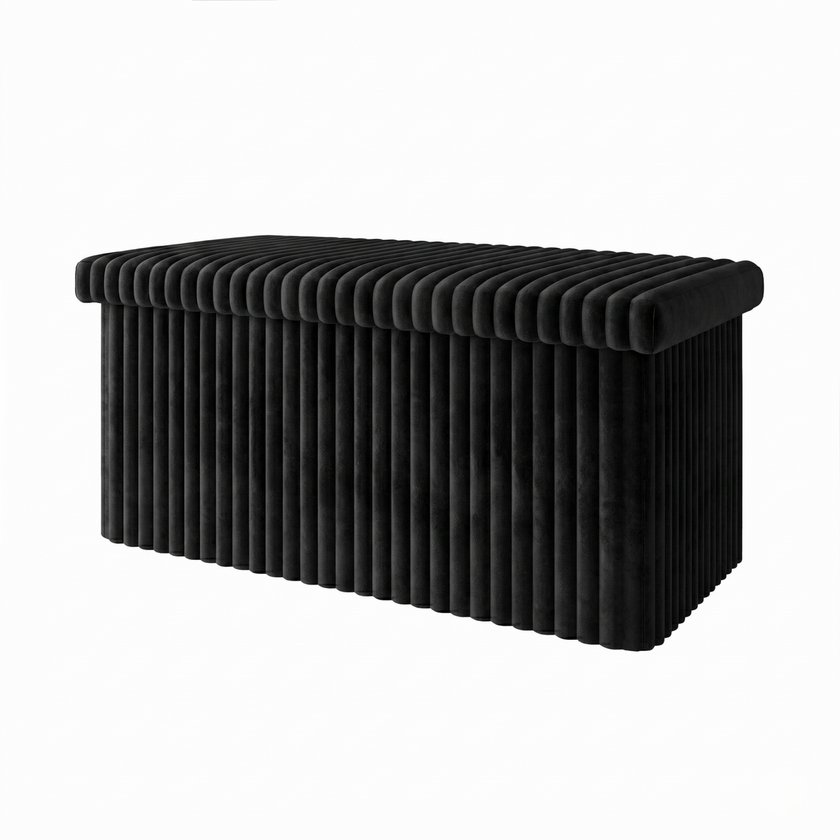 Florence Upholstered Folding Storage Bench with Foam Filled Seat, Multi-Purpose Rectangular Design for Seating, Footrest, or Hidden Storage in Living Room or Office