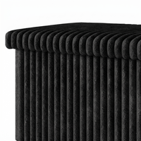 Florence Upholstered Folding Storage Bench Set of 2 with Foam Filled Seat, Multi-Purpose Rectangular Ottoman for Seating and Hidden Storage in Living Room or Office