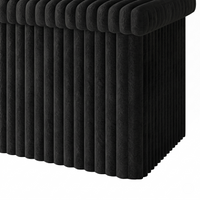 Florence Upholstered Folding Storage Bench Set of 2 with Foam Filled Seat, Multi-Purpose Rectangular Ottoman for Seating and Hidden Storage in Living Room or Office