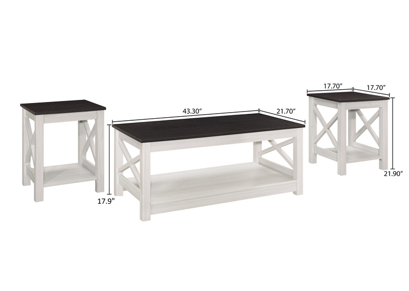 Home Design Wayne 3 pieces Coffee Table Set