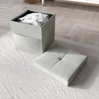 Home Design Chico Tufted Upholstered Folding Storage Bench with Pocket