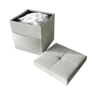 Home Design Chico Tufted Upholstered Folding Storage Bench with Pocket