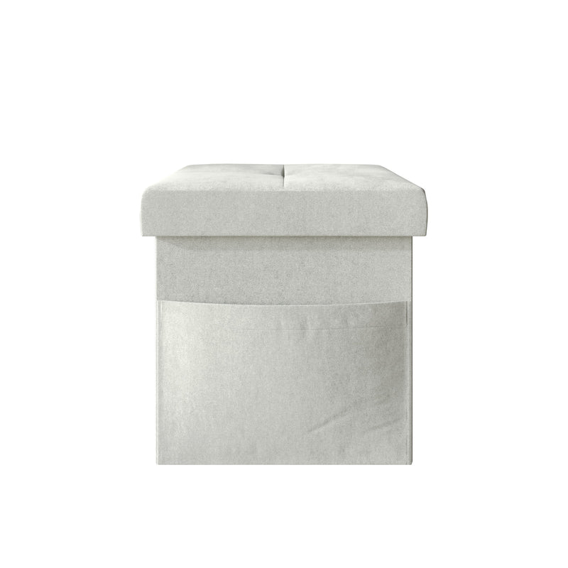 Home Design Chico Tufted Upholstered Folding Storage Bench with Pocket