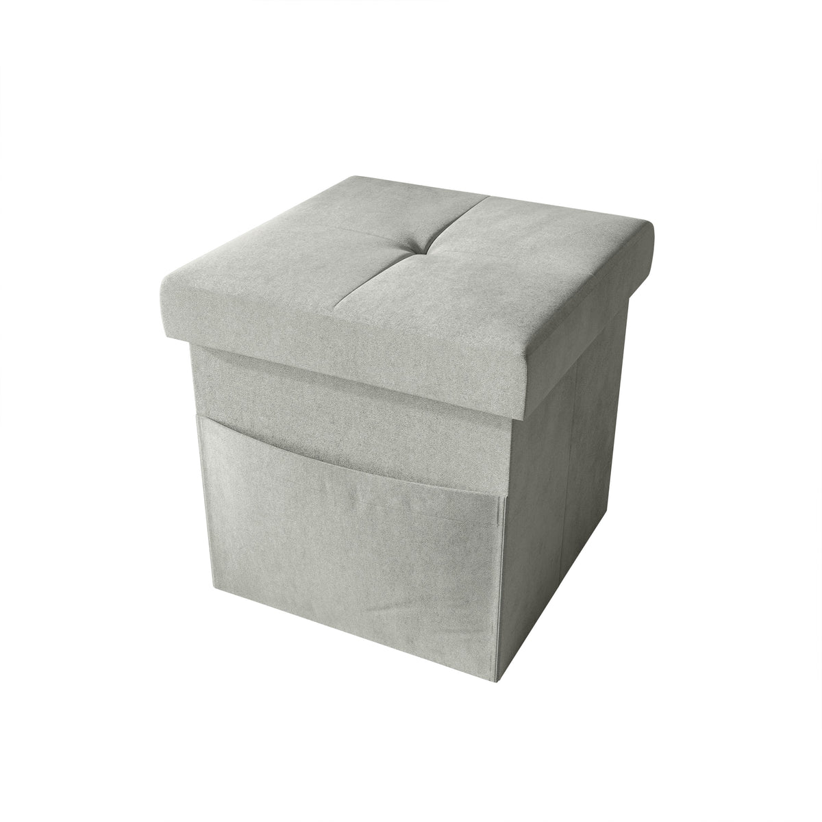 Home Design Chico Tufted Upholstered Folding Storage Bench with Pocket