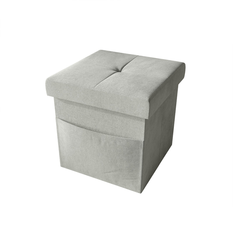 Home Design Chico Tufted Upholstered Folding Storage Bench with Pocket
