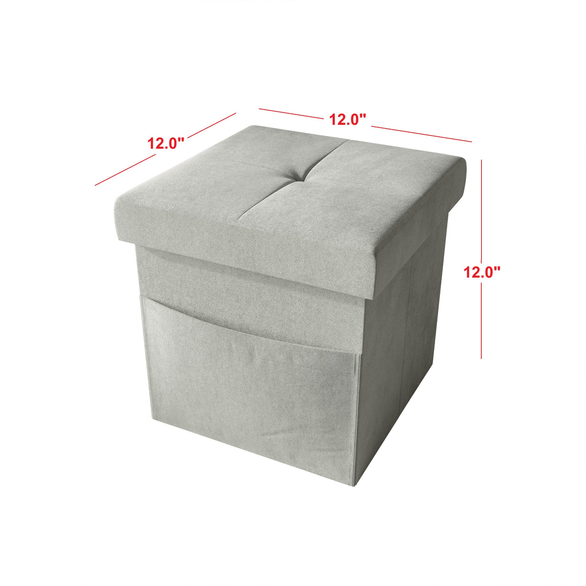 Home Design Chico Tufted Upholstered Folding Storage Bench with Pocket