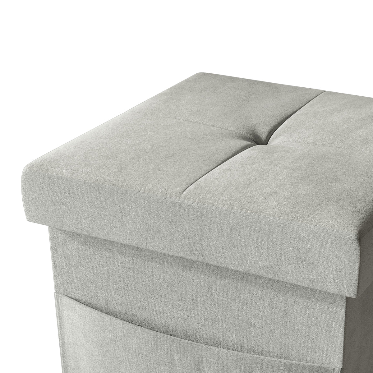 Home Design Chico Tufted Upholstered Folding Storage Bench with Pocket
