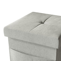 Home Design Chico Tufted Upholstered Folding Storage Bench with Pocket