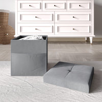 Home Design Chico Tufted Upholstered Folding Storage Bench with Pocket