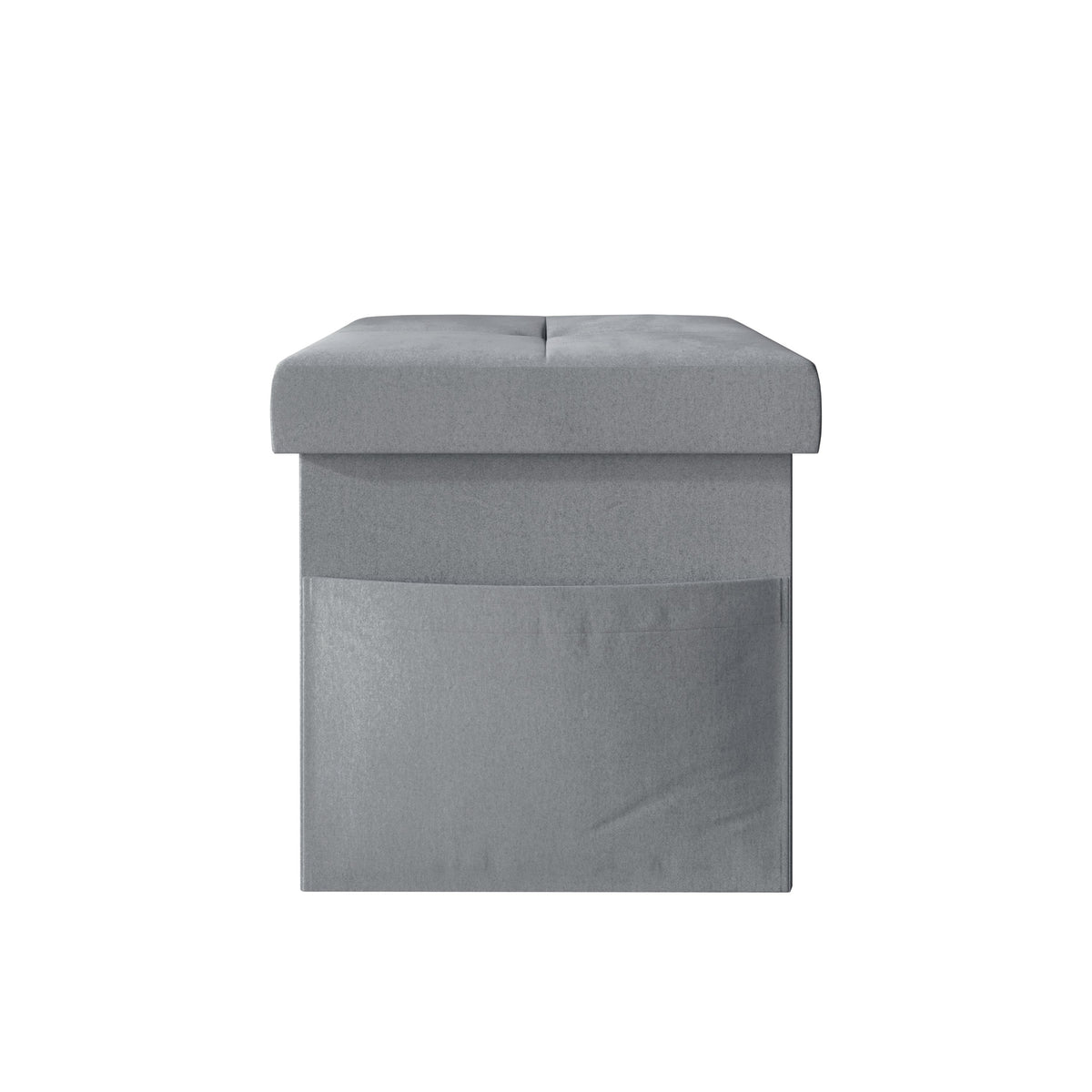 Home Design Chico Tufted Upholstered Folding Storage Bench with Pocket