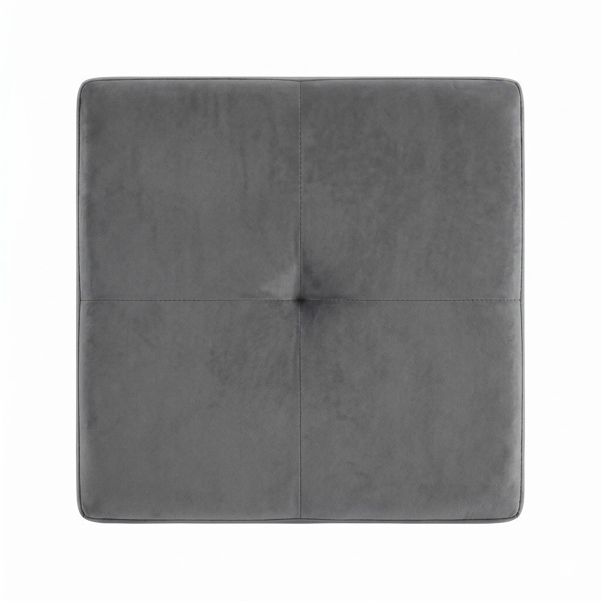 Chico 12" Tufted Upholstered Folding Storage Bench with Deep Cushion and Front Pocket, Multi-Purpose Rectangular Design for Bedroom, Entryway, or Living Room, Light Gray