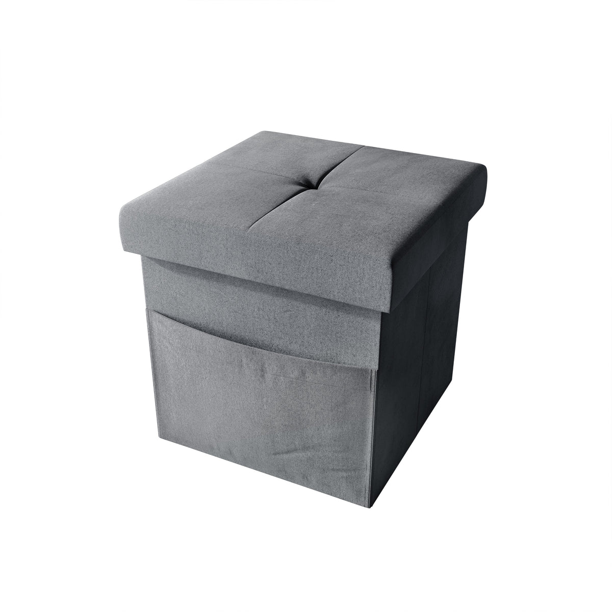 Home Design Chico Tufted Upholstered Folding Storage Bench with Pocket