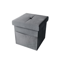 Home Design Chico Tufted Upholstered Folding Storage Bench with Pocket